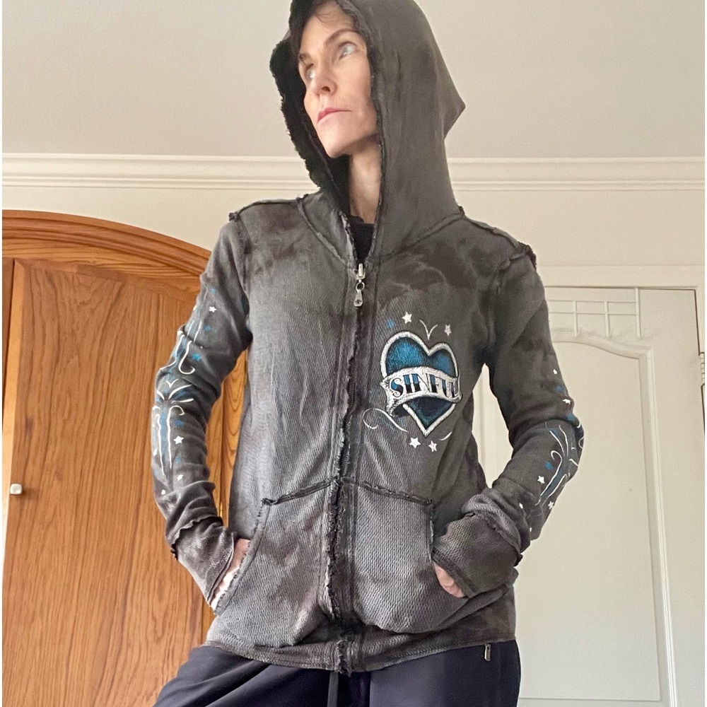 REVERSIBLE!!! SINFUL BY AFFLICTION 100% COTTON HOODIE NWOT RARE